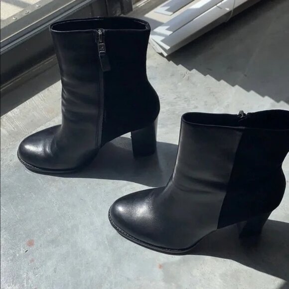 Sam Edelman "Reyes" Black Leather Heeled Booties - Picture 5 of 14